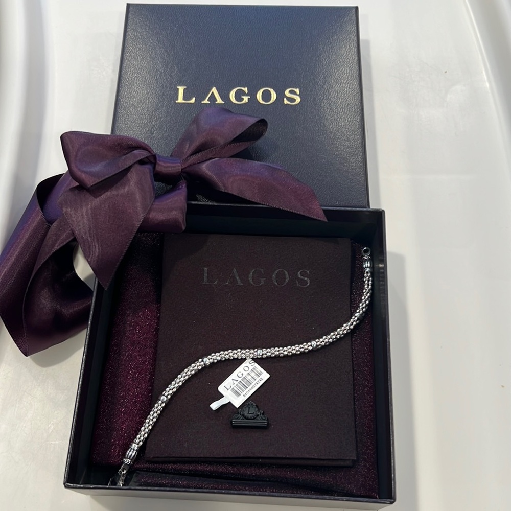 New Lagos Signature Caviar 925 Silver 5mm 7 inch Bracelet